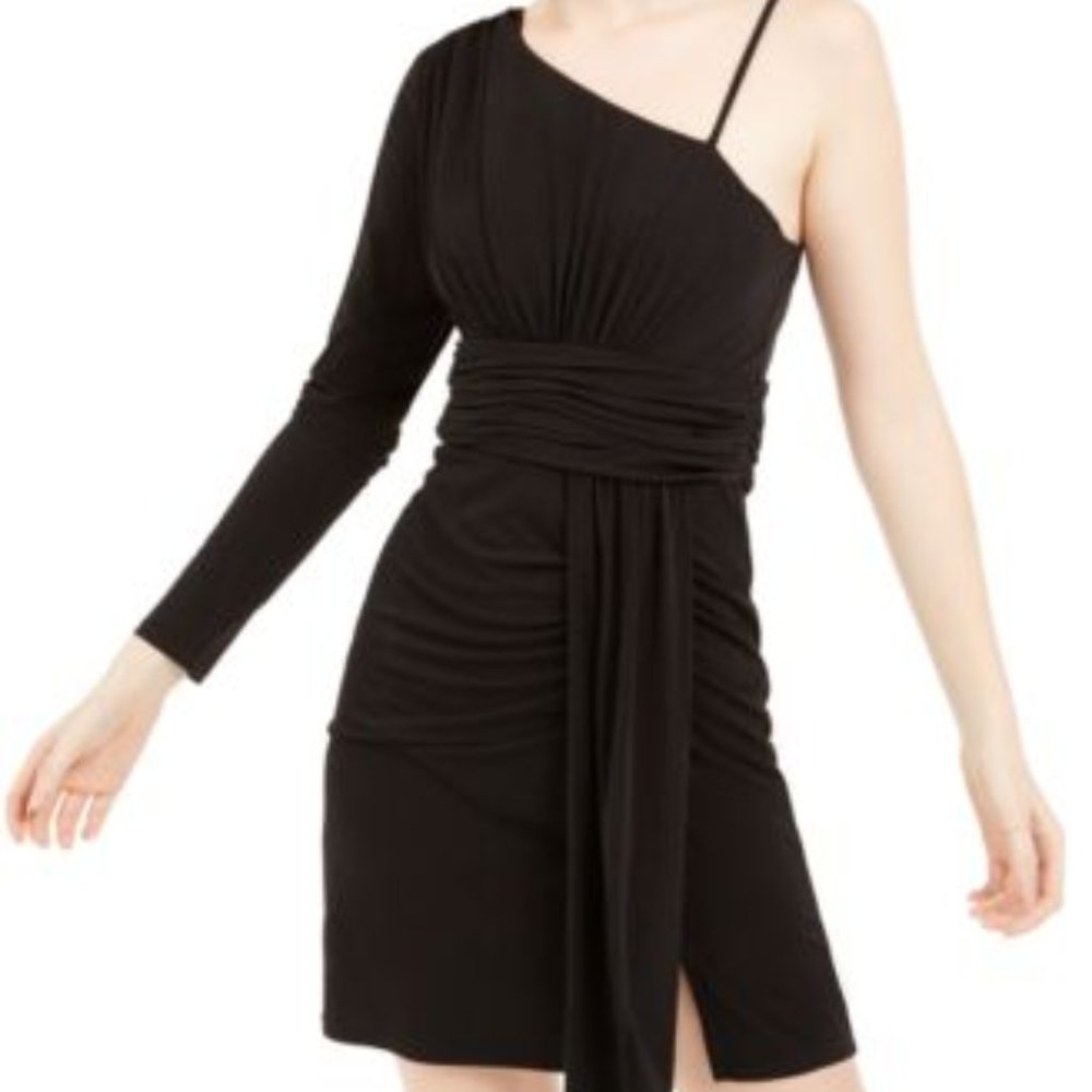 Teeze Me Juniors One-Shoulder Bodycon Black